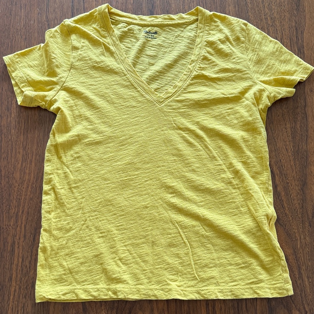 Madewell Sunny Yellow V-Neck Tee